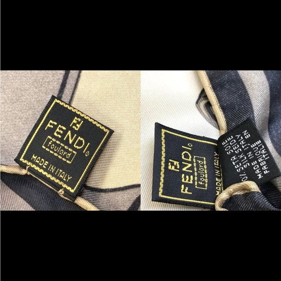 292 Fendi Marrone Roma Italia Bag Pattern Extra Large Scarf - Picture 8 of 8